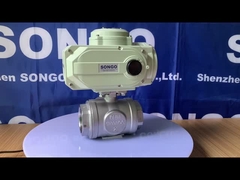 220V Ac Quarter Turn Electric Actuator 8Nm 1inch NPT Thread 3 Way L Type Motorized Brass Ball Valve