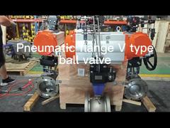 pneumatic flange V type ball valve