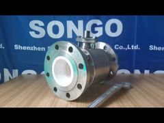 Ceramic Lined Flange Pneumatic Actuated Ball Valve Wear Resistant Double Acting For Pulp