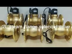  Brass Flange Solenoid Valve 16bar 2 Way 12VDC Normally Close For Steam 