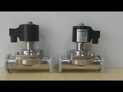  SS304 Sanitary Solenoid Valve Two Way Tri Clamp Food Grade For Milk